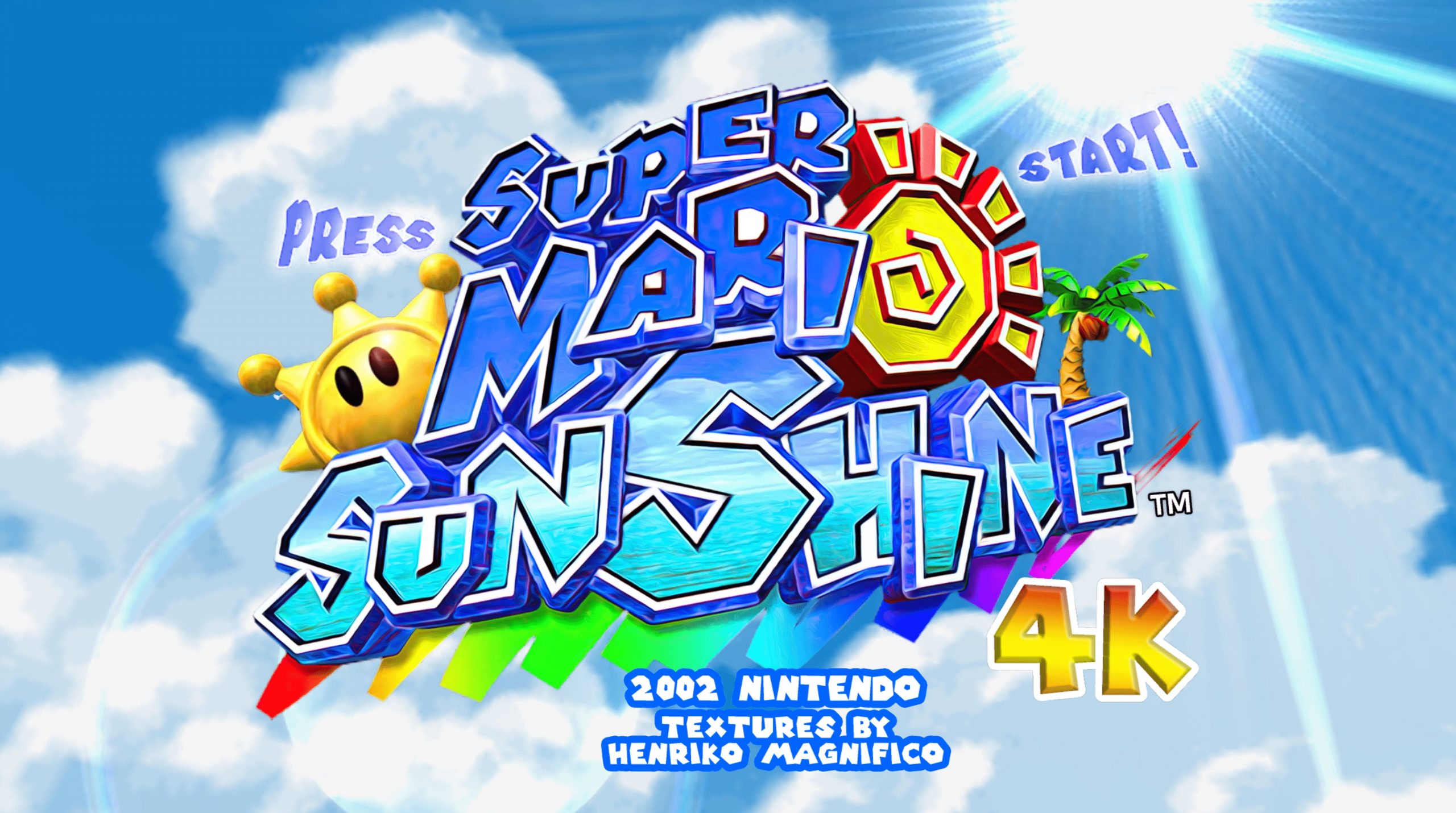Super Mario Sunshine opening title with 4k textures